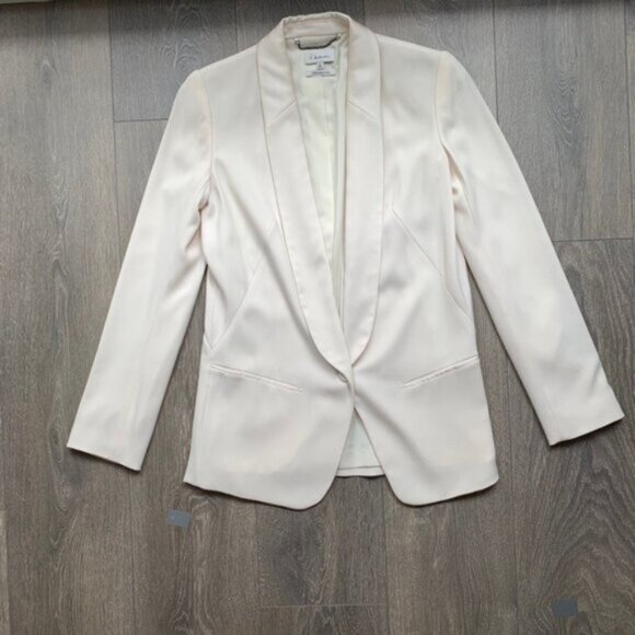Aritzia Babaton Blazer Structured Jacket Single Button Shoulder pads Ivory 0 - Picture 4 of 16